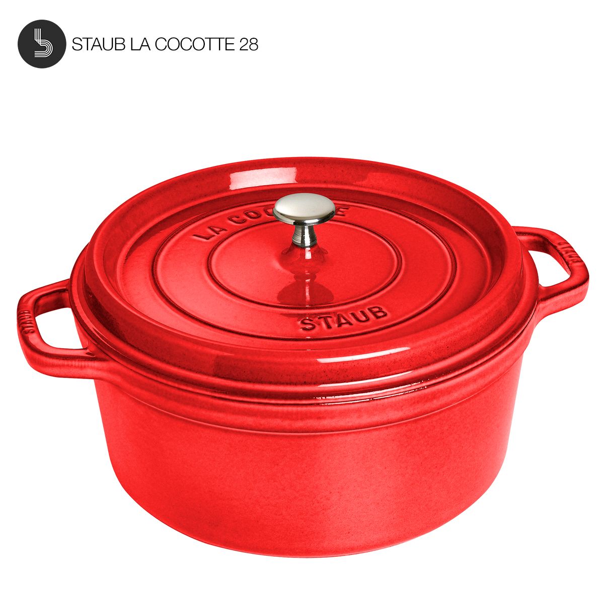 STAUB LA COCOTTE 赤 両手鍋　28cm sq-cacarola-staub-cereja-la-