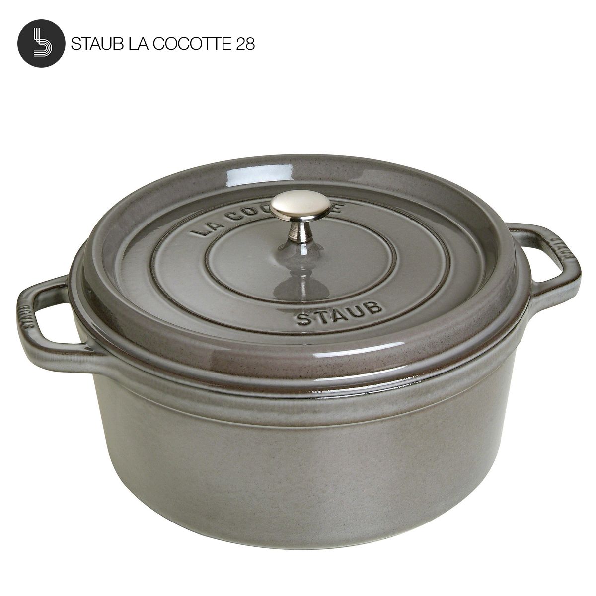 Caçarola esmaltada em ferro fundido La Cocotte Staub 28 cm, 6,7L